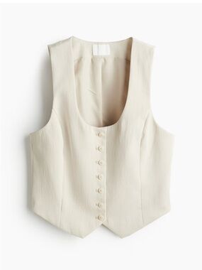 NWT H&M Women’s Cream Button-Front Vest size L